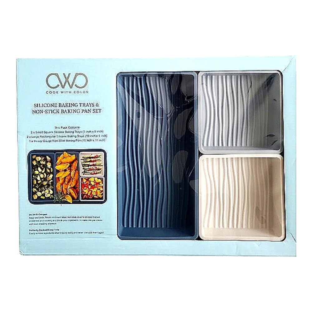 CWC Silicone Baking Trays & Non-Stick Baking Pan Set - 5 Piece